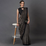 Black Printed Art Silk Saree